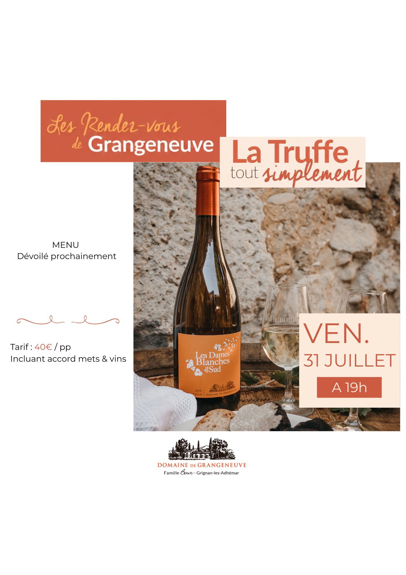 Visuel Dîner Truffes 31 juillet